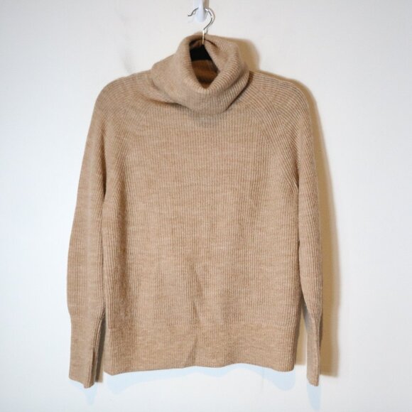 Quince Baby Alpaca Wool Turtleneck Sweater Women Medium Camel Brown Neutral - Picture 1 of 8